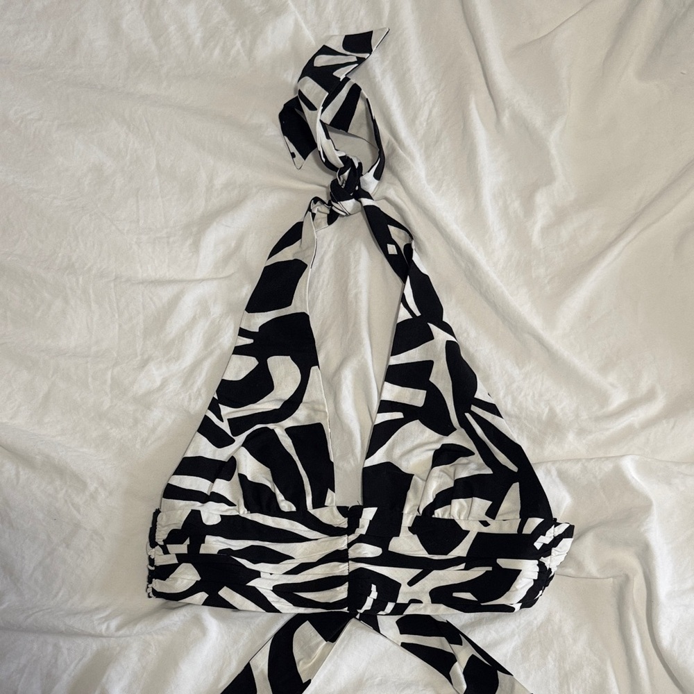 Black and White Halter Top